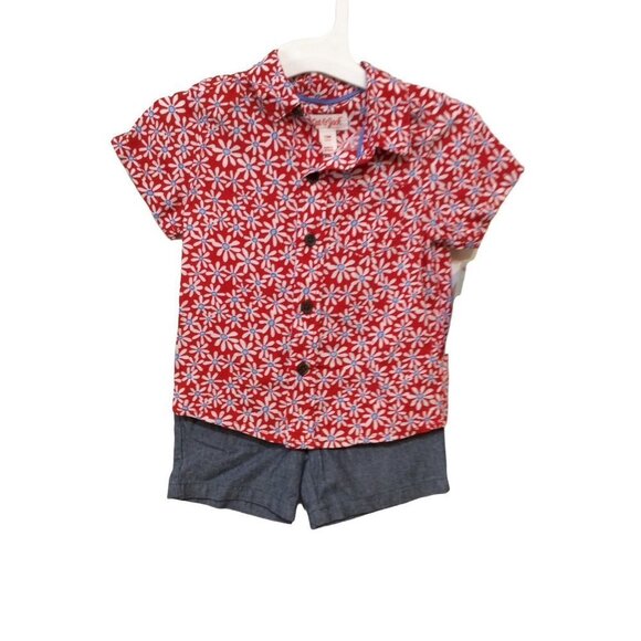 CAT & Jack Short Set 12 Months Red White Blue - Picture 1 of 4